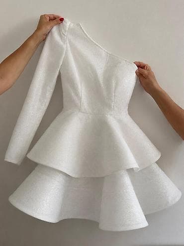 krem baletanke: Almé Couture – kratka bela haljina “Angelina” - Model: “Angelina A” — 1