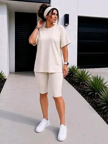 tommy hilfiger d: Damski komplet za svakodnevno nošenje – majica + biciklističke šorts — 2