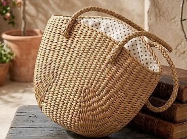 Pletena torba od prirodnih vlakana - Materijal: čvrsto pletena morska