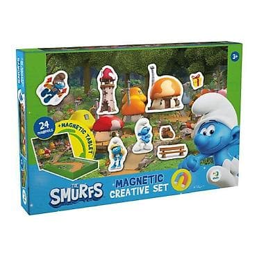 Kreativni set magneti The Smurfs – 24 magneta + magnetna tabla Opis