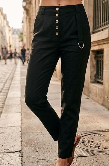 pantalone za kupanje: Ženske pantalone – crne, visok struk, uski kroj - Elegantne crne — 1