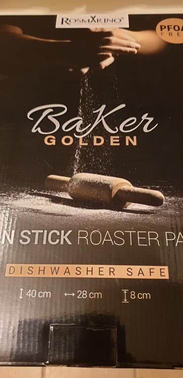 forma ideale donji kuhinjski elementi: ROSMARINO-BAKER GOLDEN NON STIK ROASTEN PAN VISINA 140 -8CM DUZINA — 4