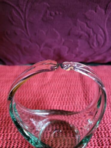 Staro posuđe i escajg: Korpa nova duvano staklo Albi glass Spanija 70te. Visina. 11cm — 6