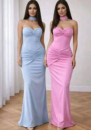 bodi slim: Elegantna ženska večernja haljina – dugi model bez bretela - Kroj — 3