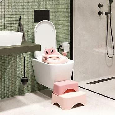 roze haljina zara: Adapter za WC šolju sa stepenicama i platformom za decu, roze, ECOTOYS — 1