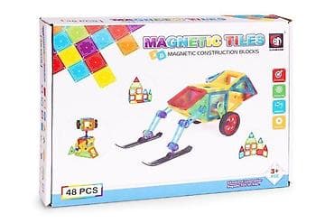 stoni fudbal igracka za decu: Set magnetnih kocki za decu – kuća i auto, 48 delova Brend: ECO TOYS — 6