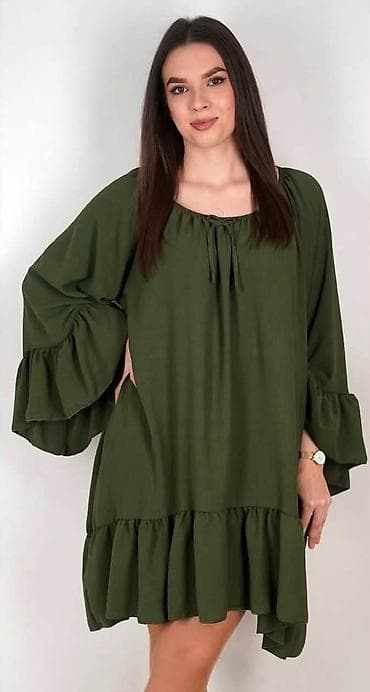 Ženska oversized haljina sa volanima do 2xl - Model: komotna