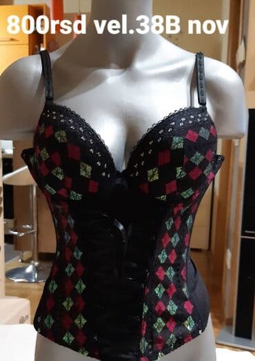 Korset sa žicom i korpama – veličina 38B - Boja: crna osnova sa na lalafo.rs Korset sa žicom i korpama – veličina 38B - Boja: crna osnova sa