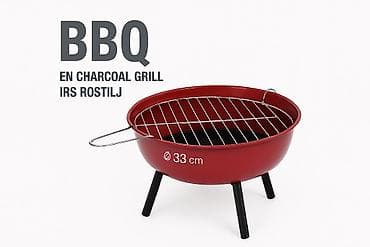 Rostilj na ugalj – prečnik 33 cm - Kompaktan, okrugli BBQ roštilj na