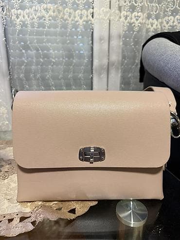 srebro mindjuse: Elegantna ženska torba preko ramena – bež/nuance pudera - Materijal — 1