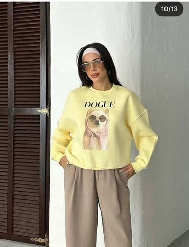 bele zenske pantalone: Duksevi “DOGUE” – ženski oversized model - Mekani džemper/duks sa — 3
