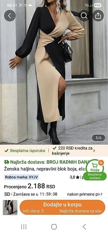 zenske trenerke adidas: Ženska duga haljina sa upečatljivim printom u plavo-belim tonovima — 6