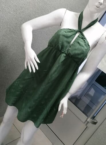S (EU 36), color - Green, Cocktail, With the straps