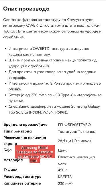 torbe za laptop carpisa: Targus futrola sa Bluetooth tastaturom za Samsung Galaxy Tab S6 Lite! — 2
