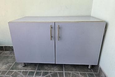 ormari forma ideale cene: 2 Siva dvokrilna ormana sa policama - Materijal: pločasti materijal — 6