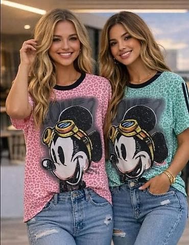 Women's T-shirts and tops: Ženske oversized majice sa Mickey printom. Kratki rukav,okrugli izrez — 7