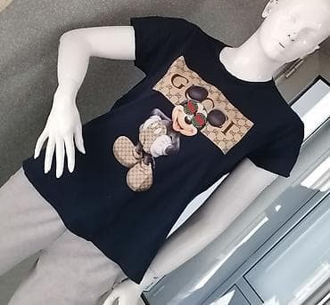 Women's T-shirts and tops: Ženska majica GUCCI a sa kratkim rukavima – crna, sa printom Mikija i — 2