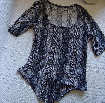 leopard kosulja: Bodi Shain sa „snake print” dezenom - Model: ženski bodi sa okruglim — 2