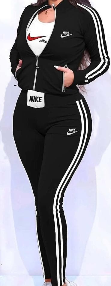 nike tech fleece l: Ženski sportski komplet – gornji deo sa rajsferšlusom i uske helanke — 2