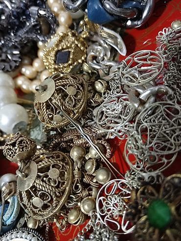 srebrne mindjuse sa cirkonima: Set: Ogrlica, Materijal: Mesing — 1