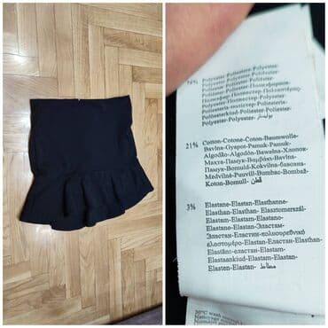 asimetricna suknja: L, Mini, bоја - Crna — 2