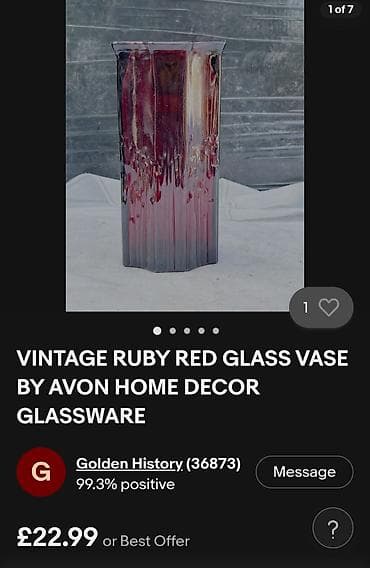 globus dekor: Vaza Avon,rubin boje iz 1970/80te.god. Avonova vaza rubin — 2