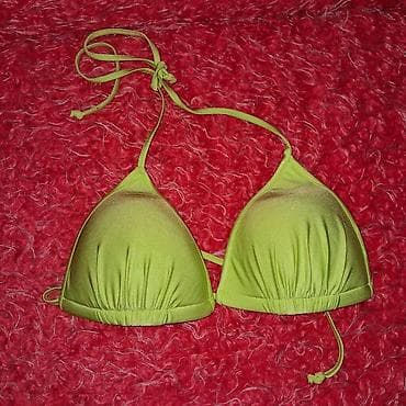 xxl kupaci kostimi: Zeleni bikini komplet – trouglasti gornji deo i klasičan donji deo - — 2