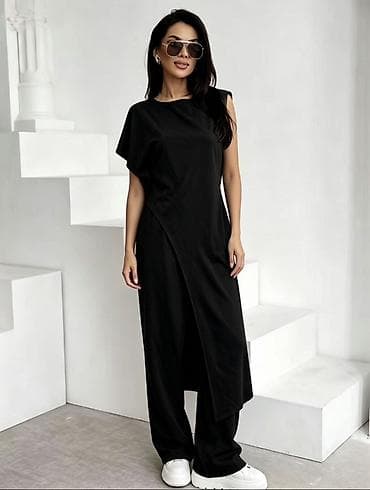p. s. moda srbija: Ženski komplet – asimetrična tunika + široke pantalone-2999 din 
S M L — 2