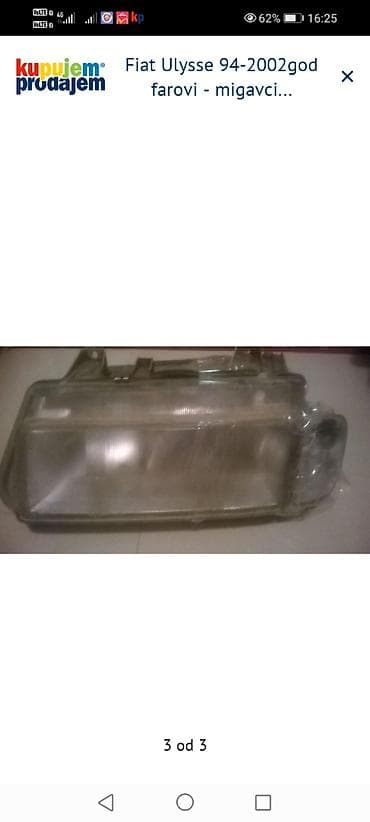 Water Transport: Fiat Ulysse farovi i migavci (1994–2002) - Prednji svetlosni sklopovi — 2