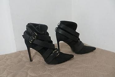 crne stikle na vezivanje: BALMAIN PARIS br 38 ITALY bez mana greske mozda jednom obuvene — 1