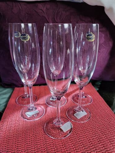 case za viski: Case nove Bohemija kristal,vintaz za vino. Komada 6 u ceni — 4