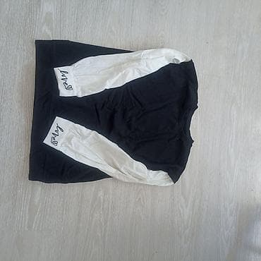 haljine sa belim vezom: Dukserica/majica dugih rukava, crno-bela - Model: crno telo sa belim — 2