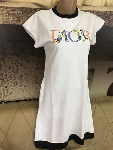 haljine secene ispod grudi: Dior M (EU 38), color - White, Short sleeves — 2
