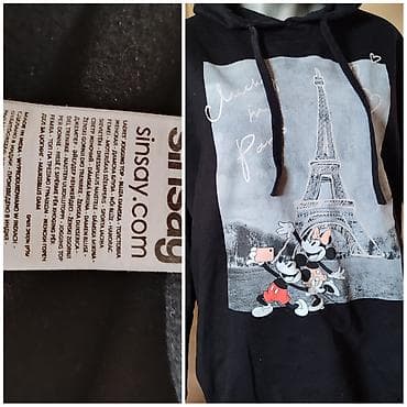 Sinsay x Disney ženska dukserica s kapuljačom, veličina S. - Crna