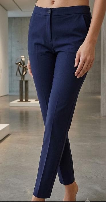 sorc m: Elegantne ženske pantalone – tamnoplave - Kroj: slim/straight sa — 1