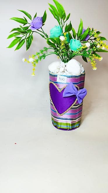 ormari sa ogledalima: Dekorativna aranžmanska saksija sa veštačkim cvećem - Ručno rađen — 6