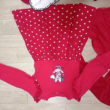 zlatne decije mindjuse: Lot haljina za devojčice – 4 komada, dugi rukav - Crvena haljina od — 5