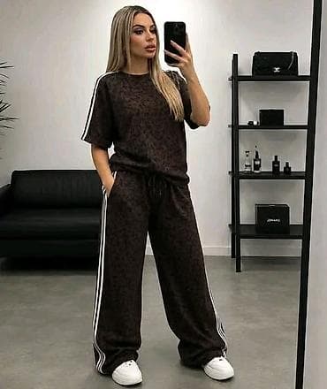 tactical pantalone: Ženski komplet – majica i široke pantalone sa leopard dezenom — 2