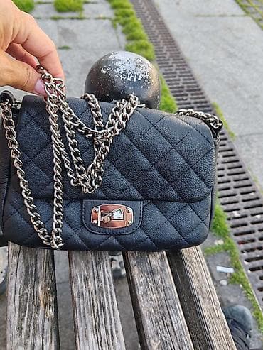 kozne torbe mona: Ženska crna torba preko ramena – MONA - Model: klasična štepana — 4