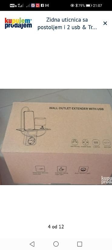 restauracija ramova za goblene: Zidna utičnica sa postoljem, 2 USB porta i senzorom svetla – AUOPRO - — 4