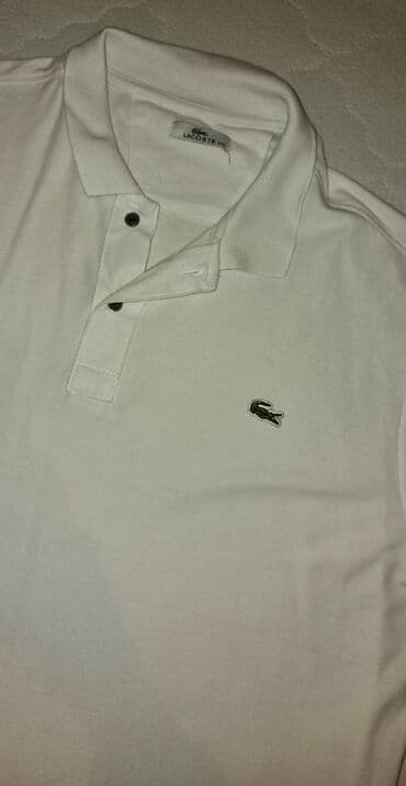 Trenerke: Majica na kratke rukave, 3XL, Lacoste, bоја - Bela, Pamuk — 2