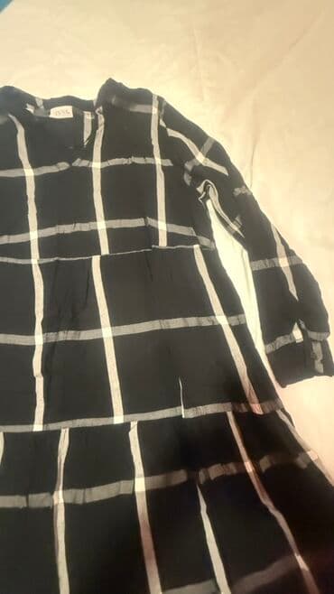 pamucne tunike: Ženska tunika/haljina JANINA - Boja: crna sa velikim belim kariranim — 6