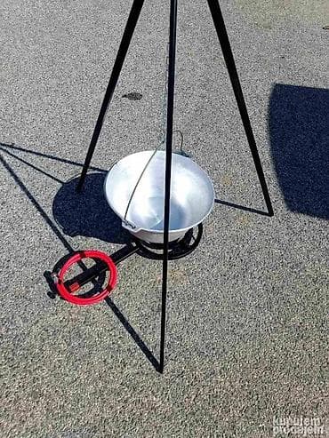 staklene case za desert: Tronožac sa kotlićem za kuvanje na otvorenom - Metalni tronožac — 8