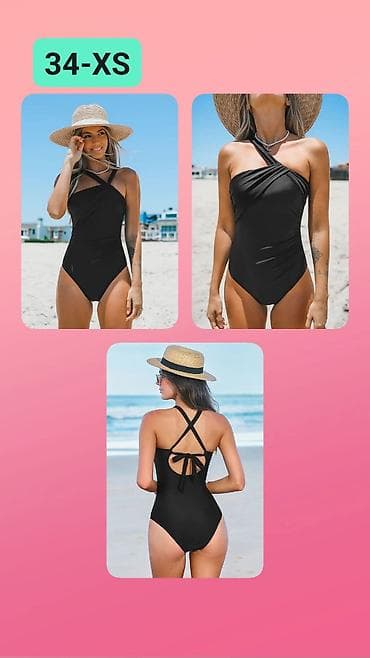 srebrni setovi zenski: Jednodelni ženski kupaći kostim – veličina 34 (XS) - Boja: crna - — 1