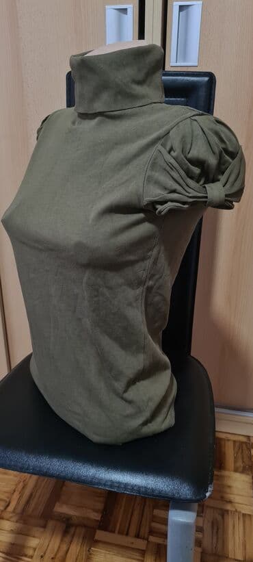 pantalone bez kaisa: M (EU 38), Cotton, Single-colored, color - Khaki — 1