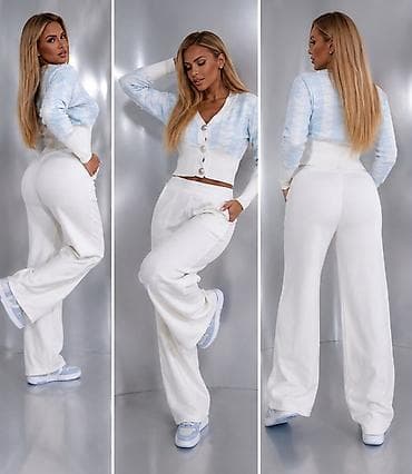 karirane pantalone muske: Damski dvodelni komplet – kardigan i široke pantalone. U PRODAJI JE — 4