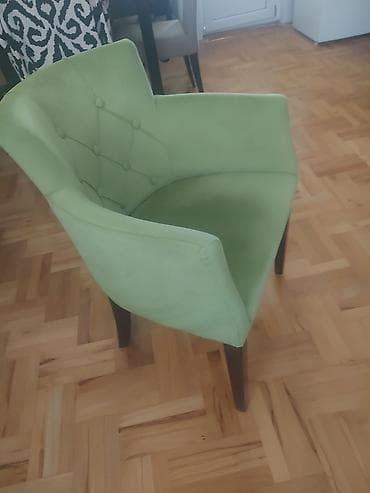 Tapacirana fotelja – pastelno zelena - Elegantna klub/fotelja sa — 3