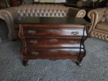 Sweatpants: Barokna komoda sa 3 fioke - Materijal: masivno drvo, bogata topla — 4