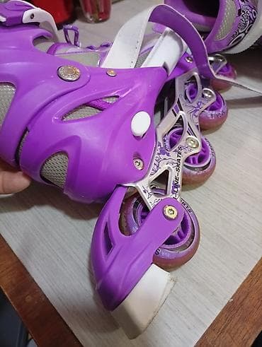 Oprema za skijanje: Rolerke (in-line) za decu – ljubičaste sa sivim i belim detaljima - — 10