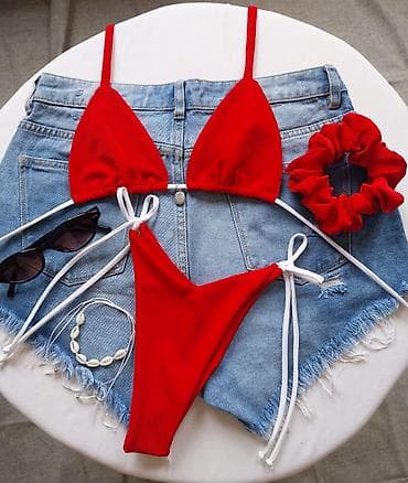 sinsay kupaci zenski: Crveni bikini set – dvodelni - Gornji deo: klasičan trouglasti — 2